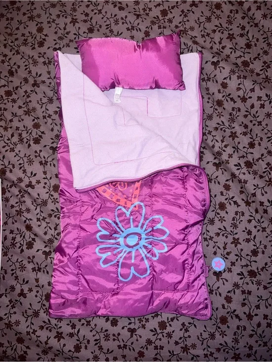 American Girl Pink Floral Sleeping Bag