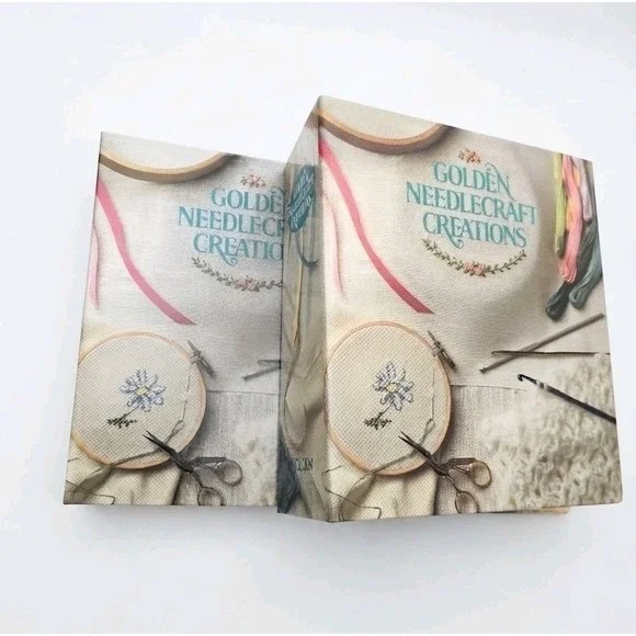 Vintage 1989 Golden Needlecraft Creations Patterns Crochet in a 2 Binder set