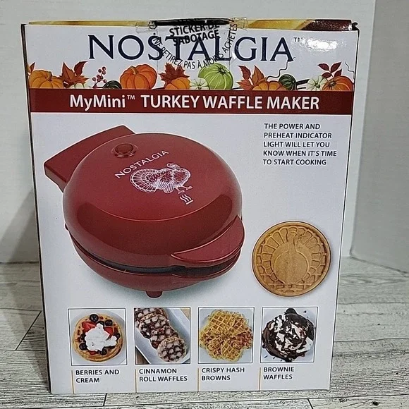 NEW Sealed MyMini Turkey Waffle Maker 5