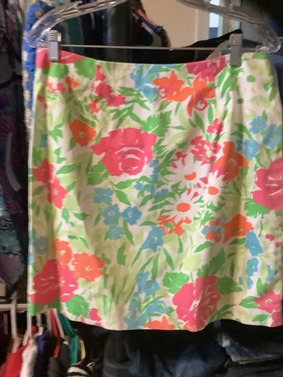 Lauren Ralph Lauren Floral Midi Skirt in White, Pink, Green, Blue, Orange