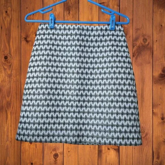 LOFT Petites Ann Taylor Size 0P Metallic Zip Closure Pencil A-Line Skirt
