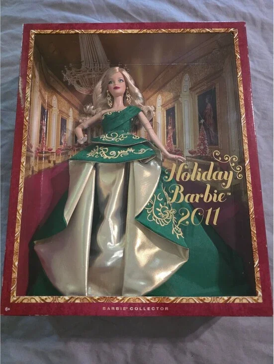 Holiday Barbie 2011 Collector Doll in Green and Gold Gown