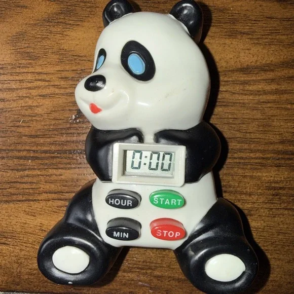Vintage Magnetic Panda Kitchen Timer‎ Tested and Works Up To 15 Hours