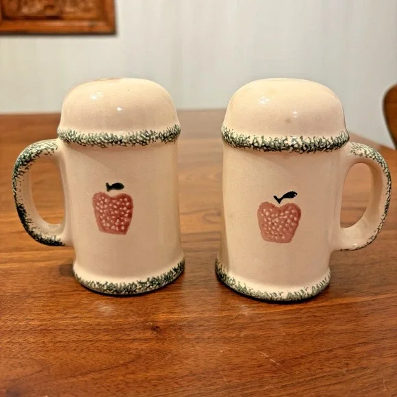 Apple Salt And Pepper Shakers Country Cottage Core Grandma