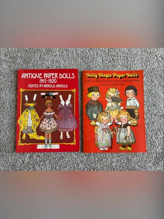 Hallmark Red Vintage Paper Doll Book Set