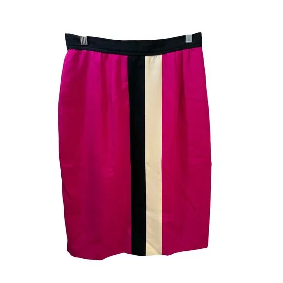 Vintage Midi‎ Pencil Skirt With Front Stripe Design & Back Zipper Closure