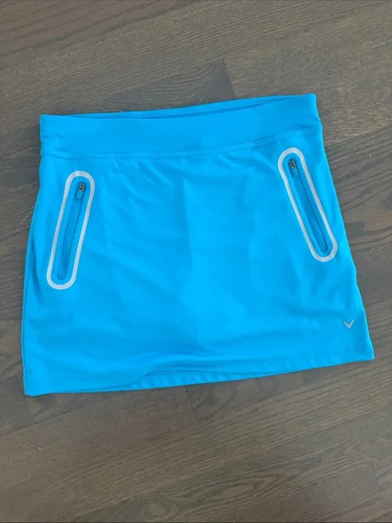 Callaway Opti-Dri Blue Golf Skort Skirt Zip Pocket Performance Size Medium
