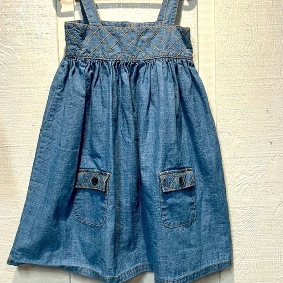 OshKosh denim chambray‎ pocket jumper dress size 5