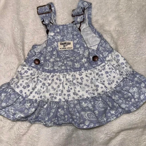 OshKosh B'gosh blue floral baby dress Size 3 months