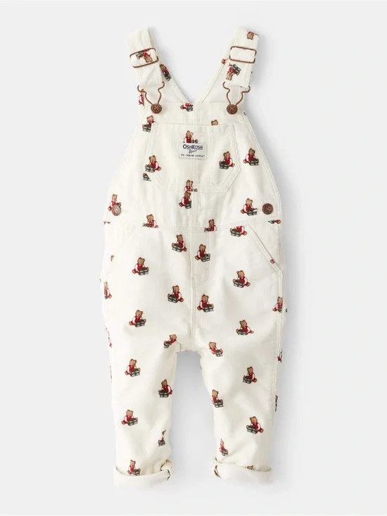 Oshkosh B'gosh Baby Bear Corduroy Overalls Cream 9 months