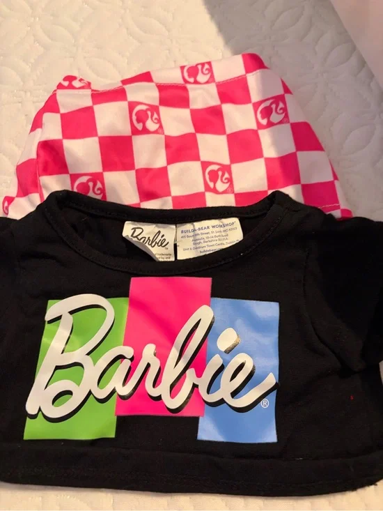 Barbie Black Top with Pink, Green & Blue Logo