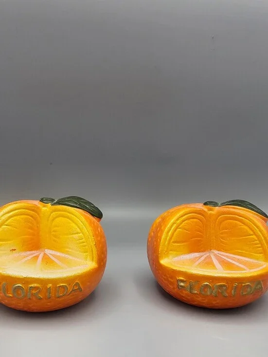 Vintage Florida Orange Ceramic Salt and Pepper Shakers