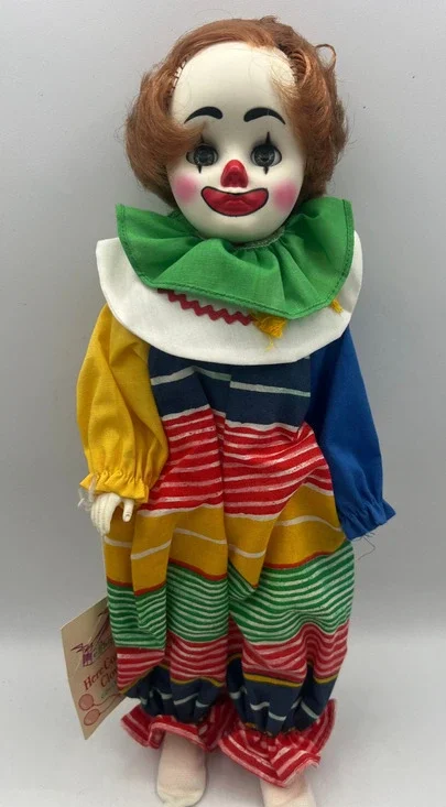 Effanbee Here Come The Clowns Doll Vintage Porcelain Face Sleep Eyes 15in W Tag