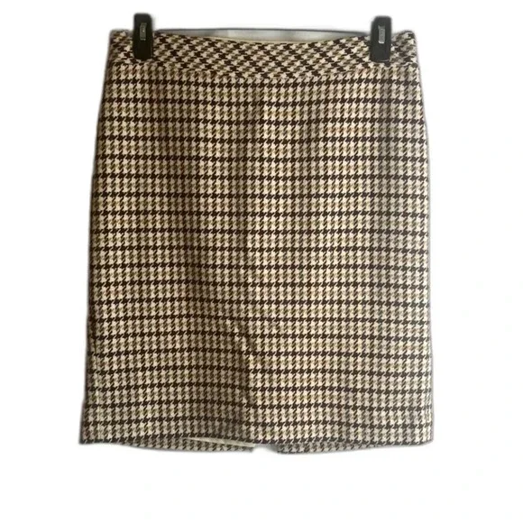 Talbot's Colorful Houndstooth Wool Blend Lined Straight‎ Midi Skirt Size 12P