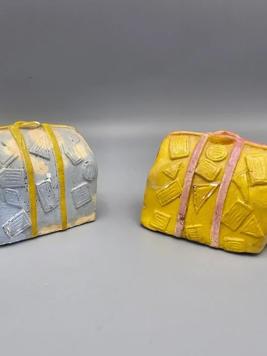 Vintage Ceramic Salt and Pepper Shakers Travel Suitcase Design