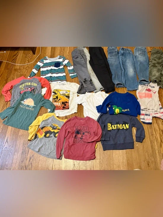 Mixed Boys Graphic Tops, Pants, and Jeans Lot - Multicolor