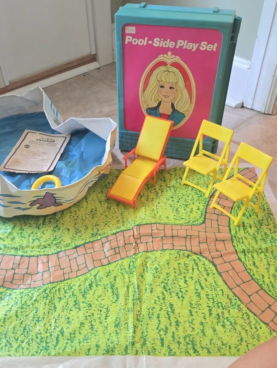 Sears Vintage 1970's Pool Side Doll Play Set for 11-1/2