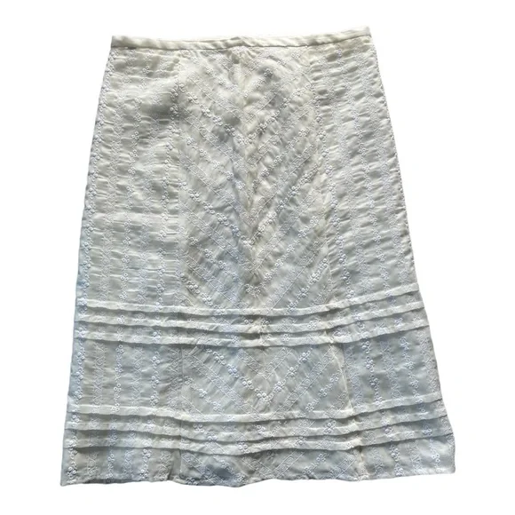NWOT ANTHROPOLOGIE Beth Bowley ivory eyelet skirt