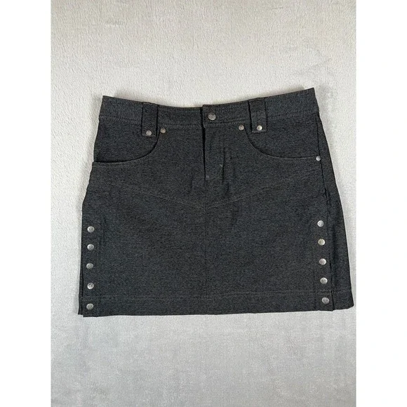 Athleta Take a Hike Side Snap Mini Skirt Charcoal Gray‎ Active Travel Skirt 2