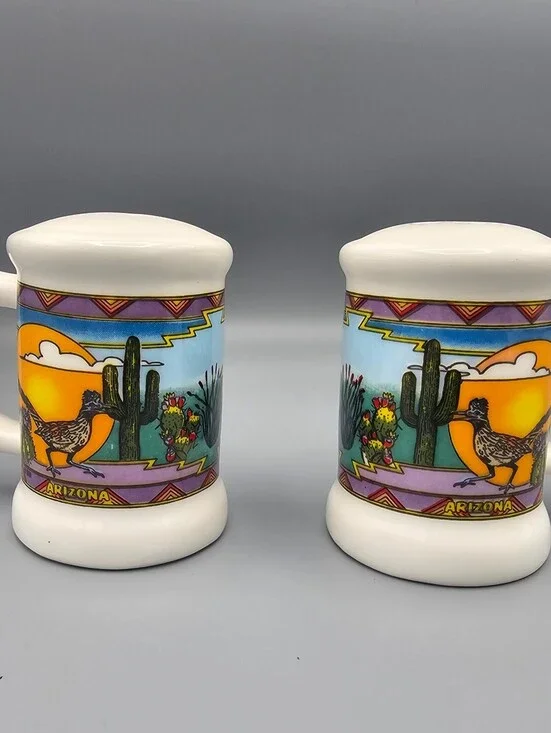 Arizona Themed Ceramic Salt and Pepper Shakers Set