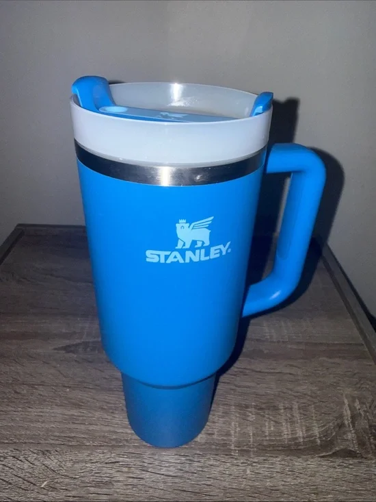Stanley Blue Travel Tumbler with Handle and Lid