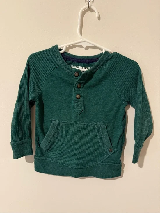 OshKosh B'gosh Genuine Kids Deep Green Henley Pullover Sweatshirt