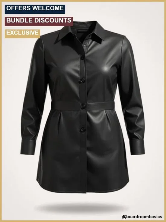Faux Leather High Waisted Bodycon Pencil Mini Skirt with Built-in Shorts