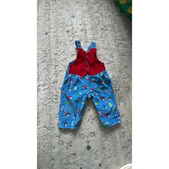 vintage Oshkosh corduroy‎ mice vest overalls STS ~15