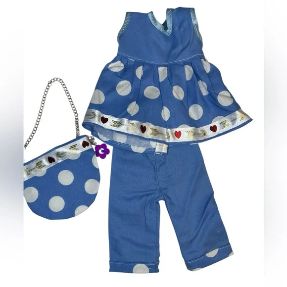 Vintage Kellogg’s 1950-1960 Toy Story Blue Polka‎ Dot Doll Outfit Set