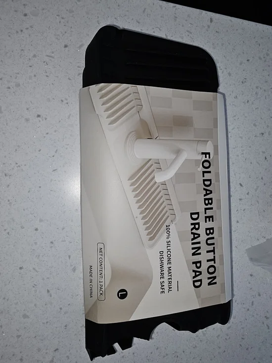 Foldable Button Drain Pad - Black