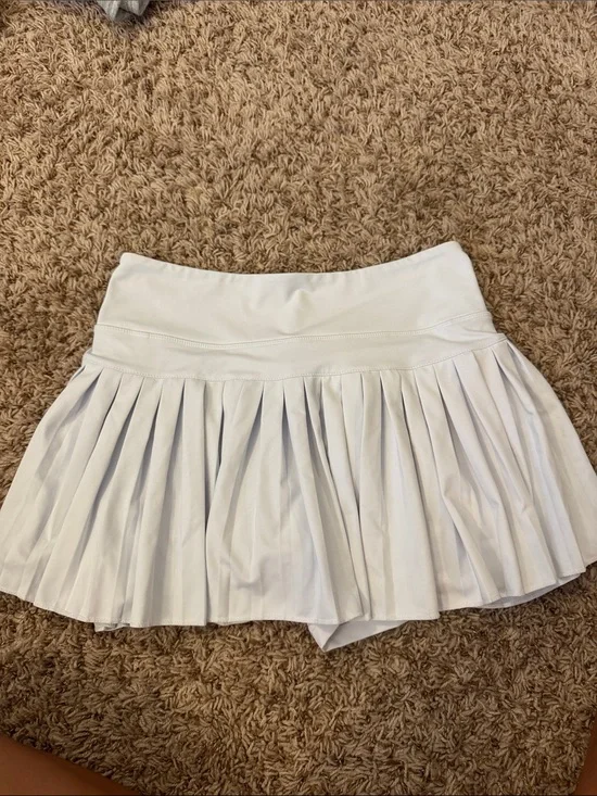 Women's White Pleated Skater Skirt