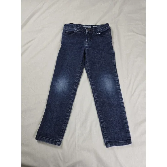 OshKosh B'gosh Jeans Girls 5 5A Dark Wash‎ Skinny Adjustable Waist Denim Pants