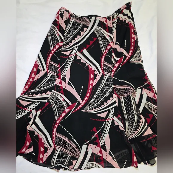 Jones Wear Fully Lined Promenade Black Comb Flowy Skirt- Womens 12 NWT
