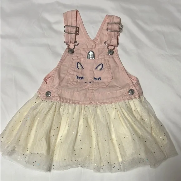 OshKosh B’gosh Pink and Cream Baby Unicorn Tulle Skirtall Girls 18M