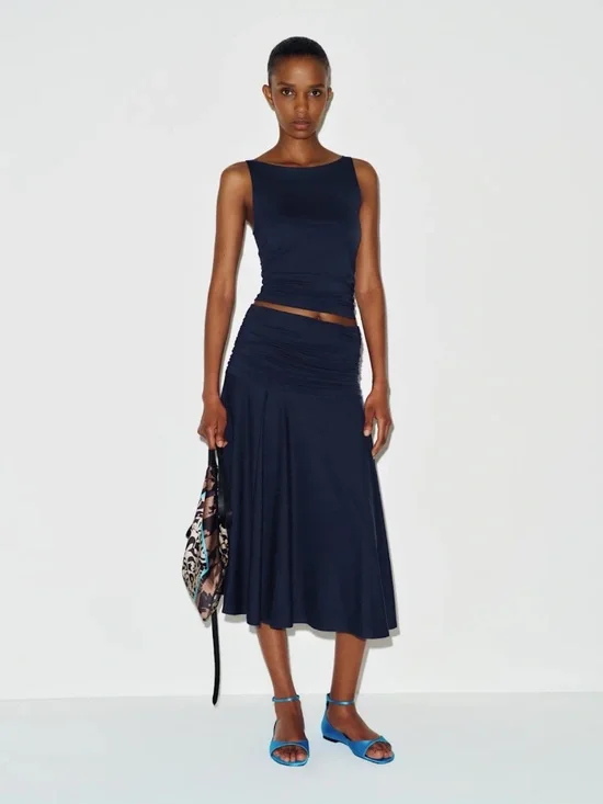 Reformation Demi Knit Two Piece Blue - Size M