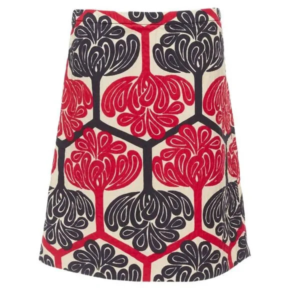 Marni Ethnic Print Cotton Aline Skirt