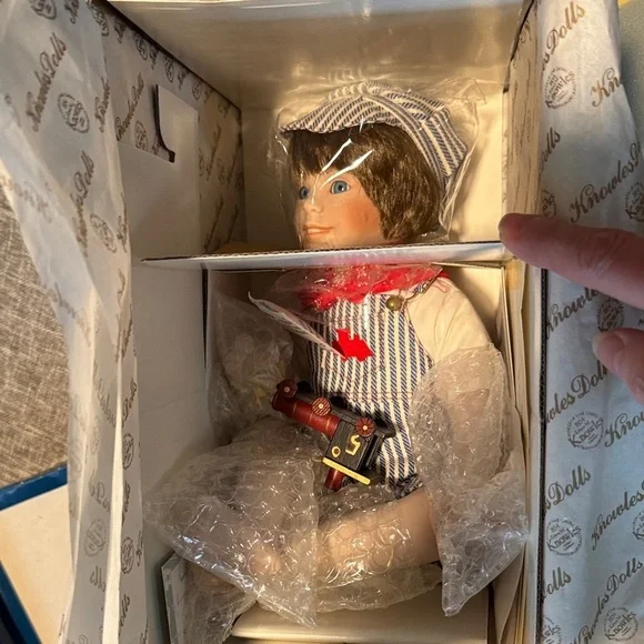 Blue and White Striped Doll