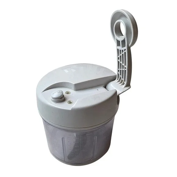 The Pampered‎ Chef Manual Food Processor 3 Cup White Hand Crank Chopper 2593 A2