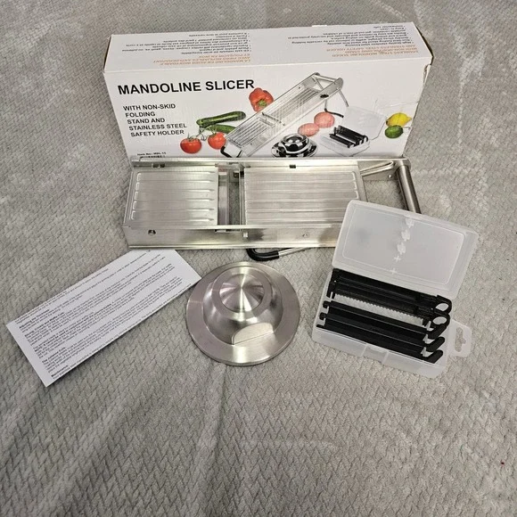 Winco MDL-15 Mandoline Slicer Set Stainless‎ Steel
