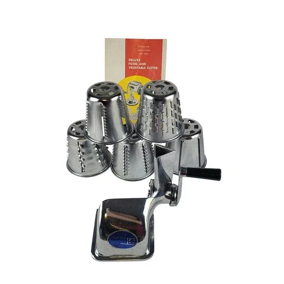 Vintage Townecraft Deluxe‎ Manual Rotary Food Vegetable Cutter 5 Cones