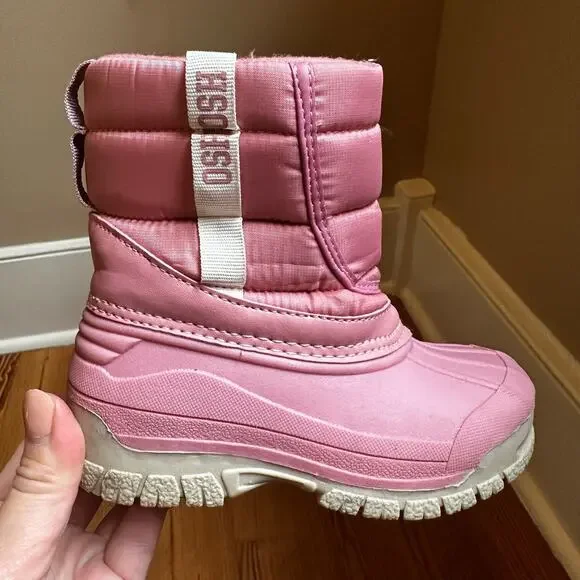 Oshkosh pink‎ rubber sole lined waterproof snow boot SIZE 8