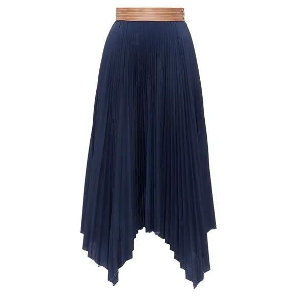 Loewe Leather Belt Pleated Skirt