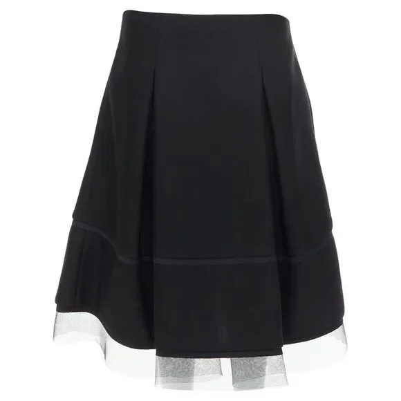 Donna Karan Tulle Mesh A-Line Skirt