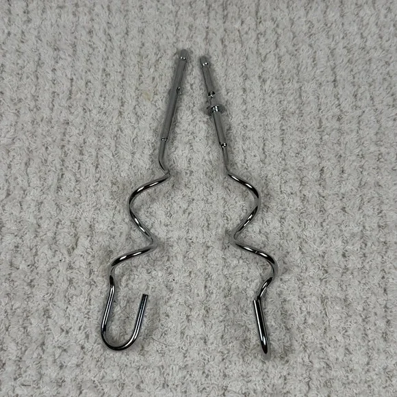 Hand Mixer Replacement Beaters Dough Hooks Set Chrome‎ Kitchen Appliance