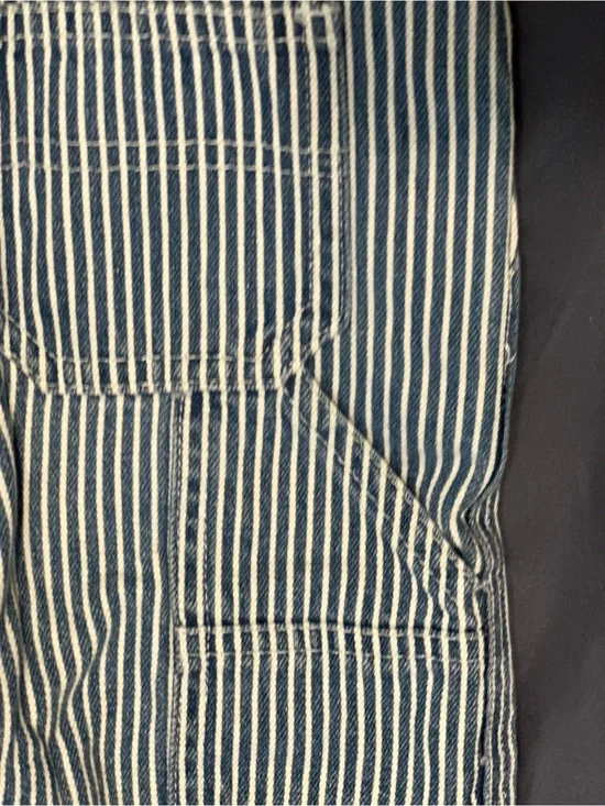 Vintage OshKosh B’Gosh Hickory Stripe Vestbak Overalls 18M Made in USA EUC