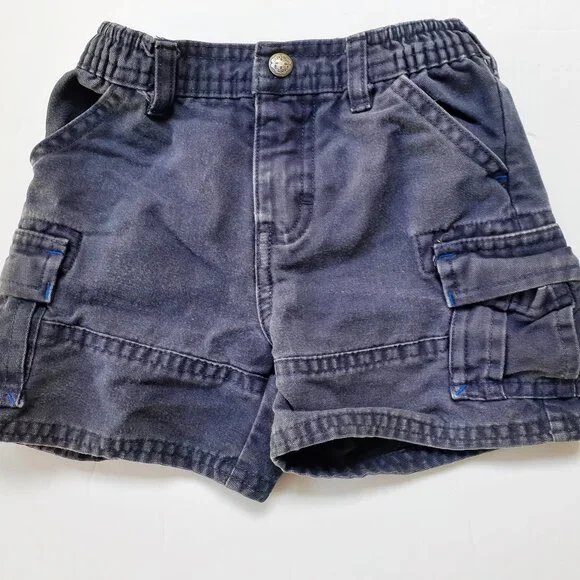 Oshkosh Boys Shorts Navy Cargo Elastic Waist Size 12 Months