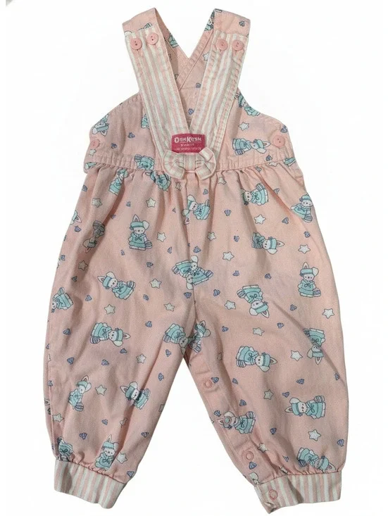 Vintage OshKosh B’Gosh Vestbak Beach Bunny Overalls 100% Cotton 2T