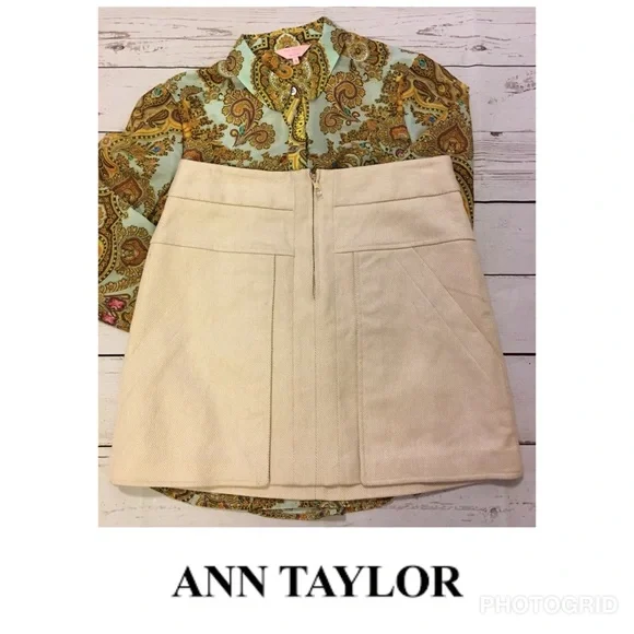 Ann Taylor NEW Lined Linen Cotton Big Pockets S 6 Linen Cotton Lined Career Work