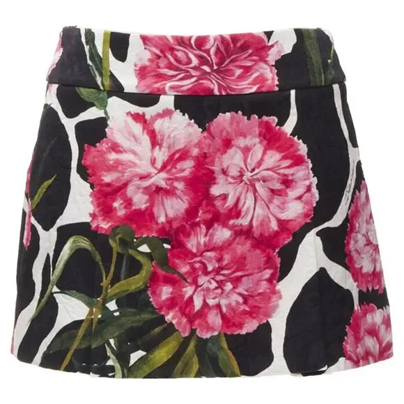Dolce Gabbana Floral Jacquard Mini Skirt