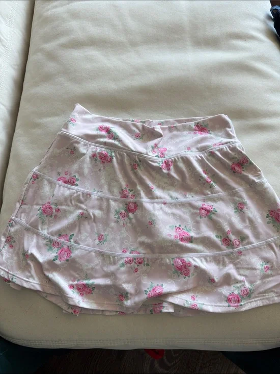 Pink Floral Tennis/Golf skirt with Ball Pocket